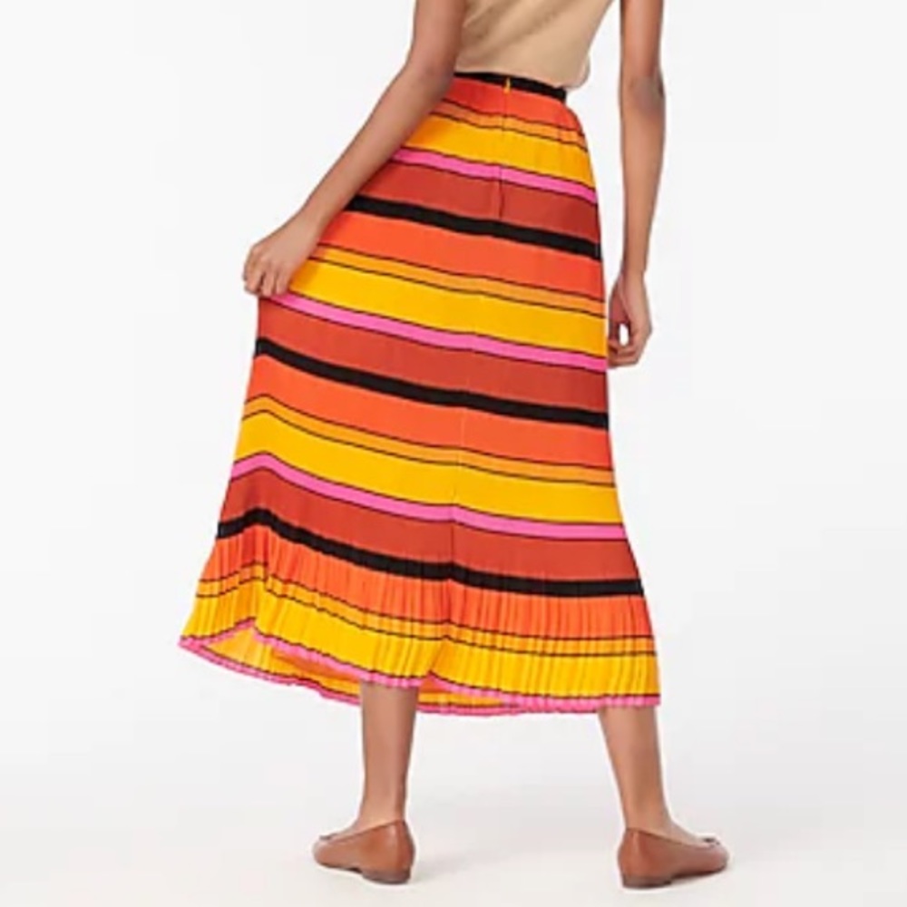 J Crew Straight-pleat skirt in multistripe  NWT - Picture 4 of 8